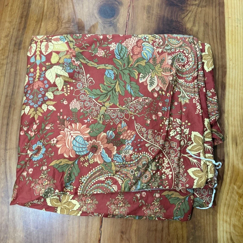 Pottery Barn Clara Palampore Floral Duvet 2 Pillow Shams Cotton Queen